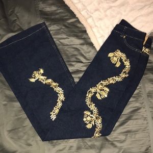 Escada jeans with gold detail